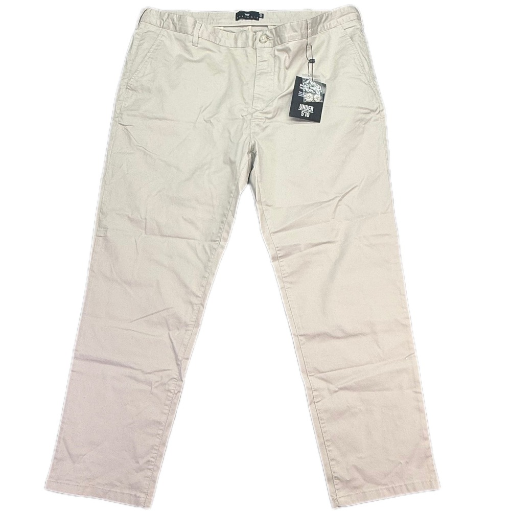Under 5'10 Chino Pants Mens 38/26 Sand Lightweight Stretch Casual Trousers